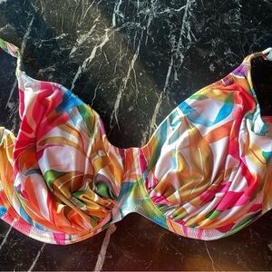 Fantasie Pink and White Bikini Top